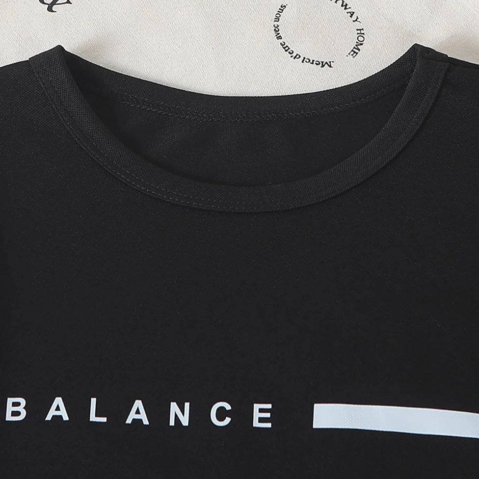 2-teiliges Frühlings-/Sommer-Kinderset mit mehrfarbigem, schnell trocknendem Sport-Buchstabendruck für Jungen und Mädchen, lässig, kurzärmelig – Detail 27