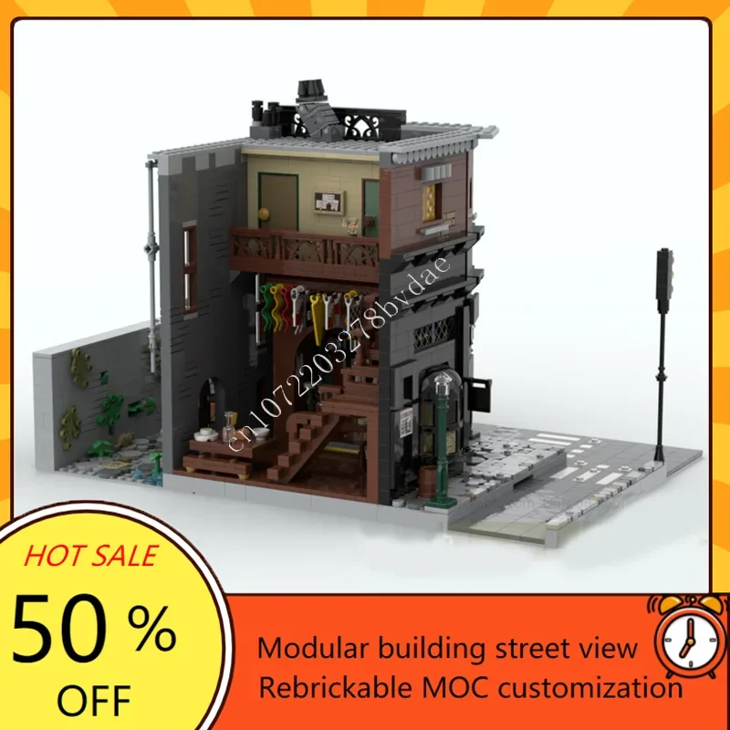 1883 pièces le Bar (chaudron qui fuit) modulaire MOC modèle créatif vue sur la rue Puzzles personnalisés Architecture bricolage assemblage modèle jouet cadeau
