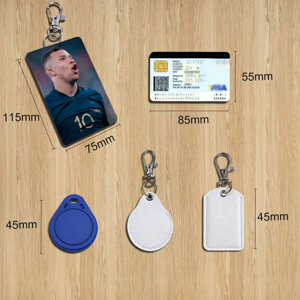 Fight again Kylian Mbappe Card Holder With Keychain Executive Protection For Bank Credit Subway Bus Case image 2