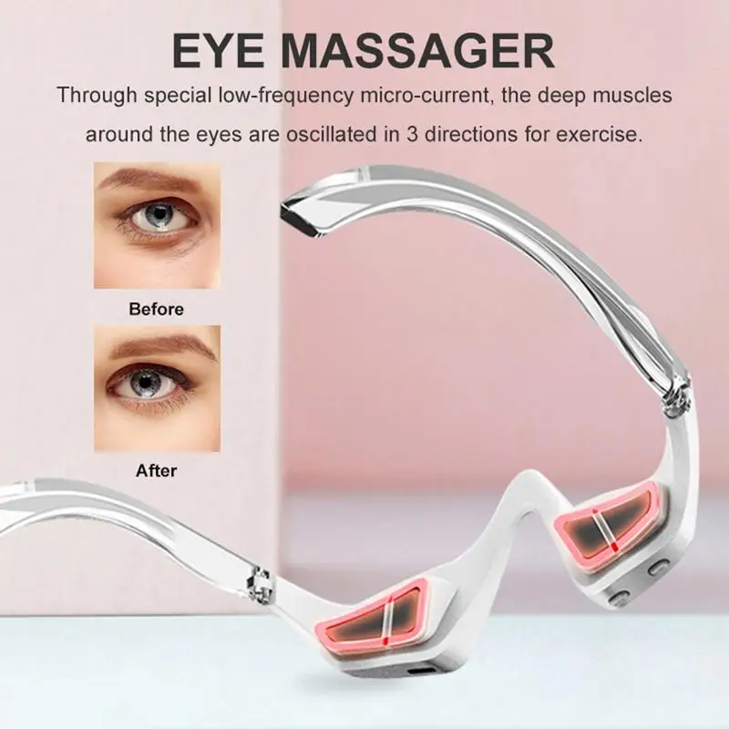 Appareil de patch de thérapie de soins oculaires, sac de cercle sombre portable, déformable sous les yeux, enlever le microcourant EMS, LED