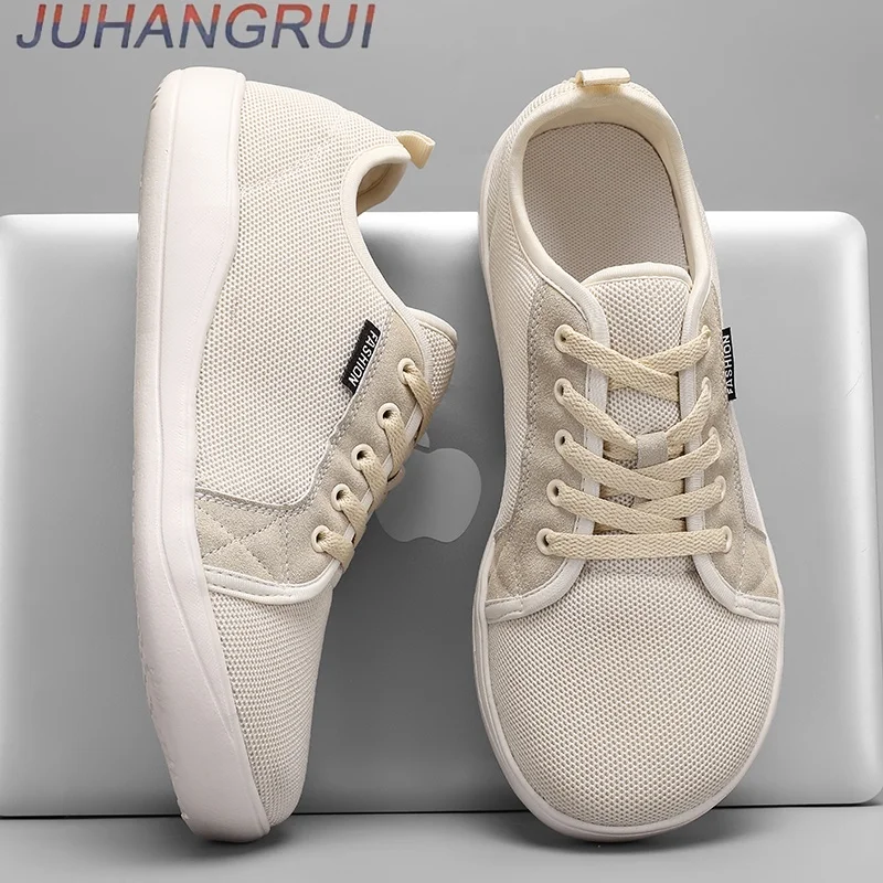 Scarpe da uomo a punta larga a piedi nudi Scarpe da passeggio in mesh traspirante Sneakers casual leggere Appartamenti comodi Suola morbida a caduta zero