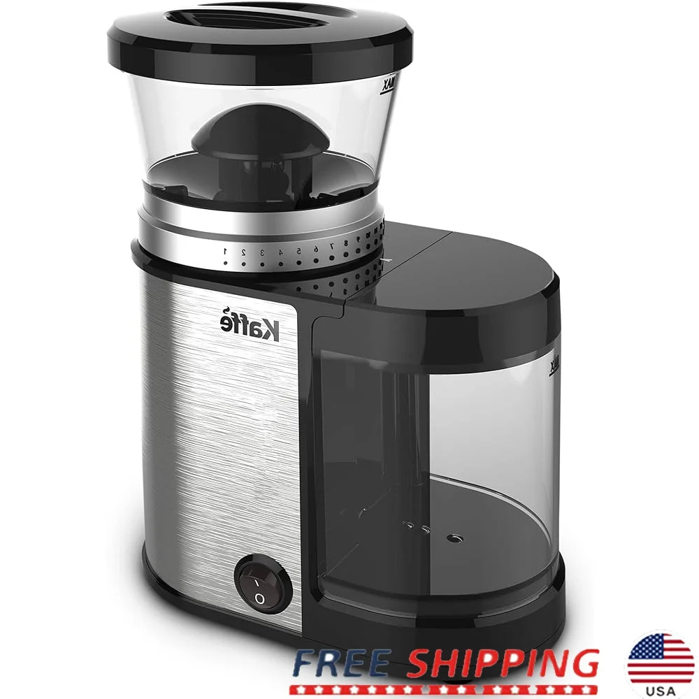 

Electric Coffee Burr Grinder Stainless Steel with Cleaning Brush 5.5oz Food Mill Kitchen Tool Appliance Home Brewing