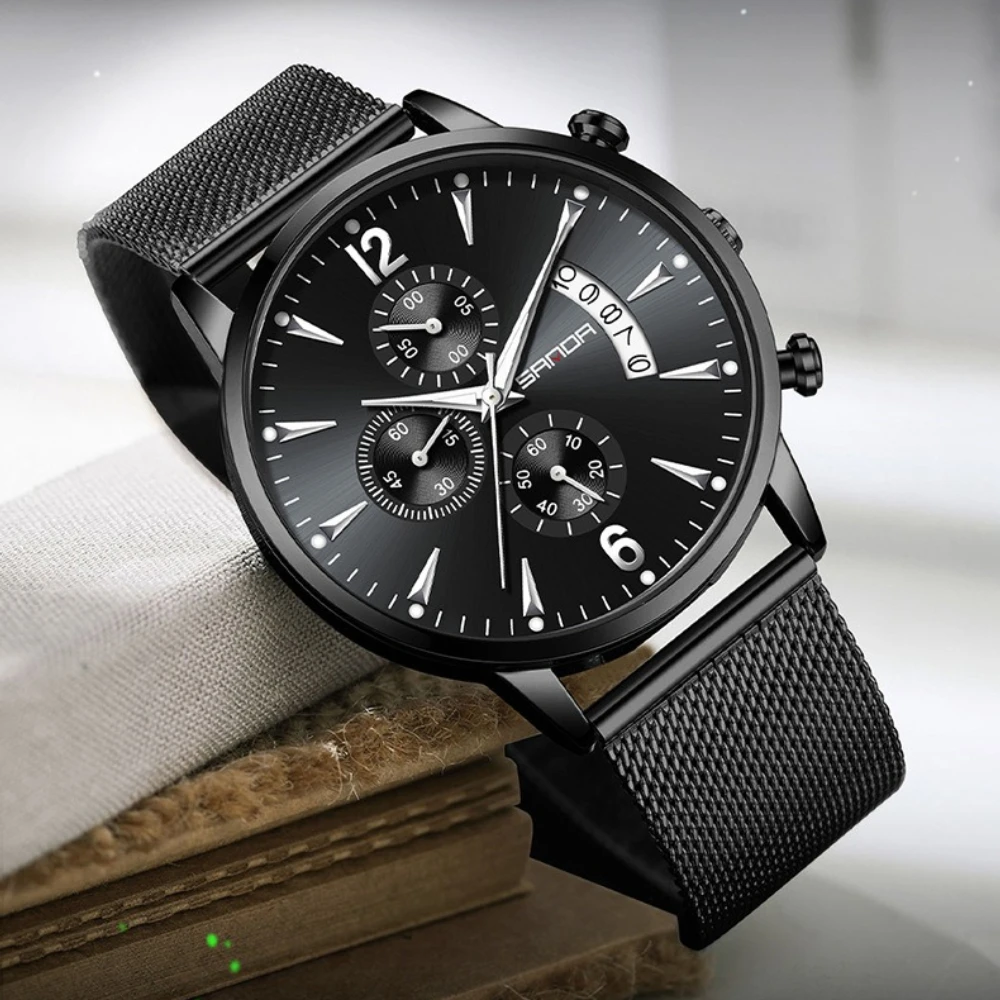 relogio-masculino-sanda-1165-novo-a-prova-d'agua-com-calendario-de-tres-ponteiros-estilo-retro-moderno-com-pulseira-de-aco