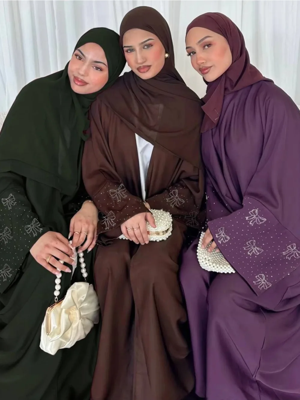 

Eid Arab Muslim Party Dress for Women Abaya Beading Jalabiya Long Dresses Morocco Kaftan Vestidos Dubai Ramadan Gown Robe 2025