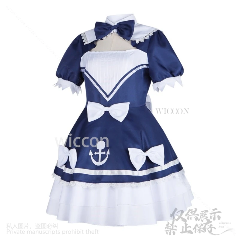 미나토 아쿠아 코스프레 가상 YouTuber Holo 라이브 카와이 애니메이션 유니폼 정장 메이드 복장 로리타 핑크 가발 Cos Girls Woman Customized