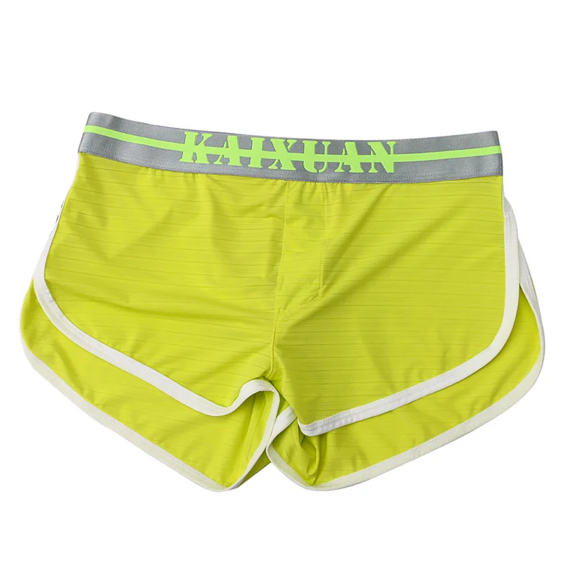 Home shorts thin split design men's Aro casual pure cotton crotch slim boxer underwear contrasting color design cw56441