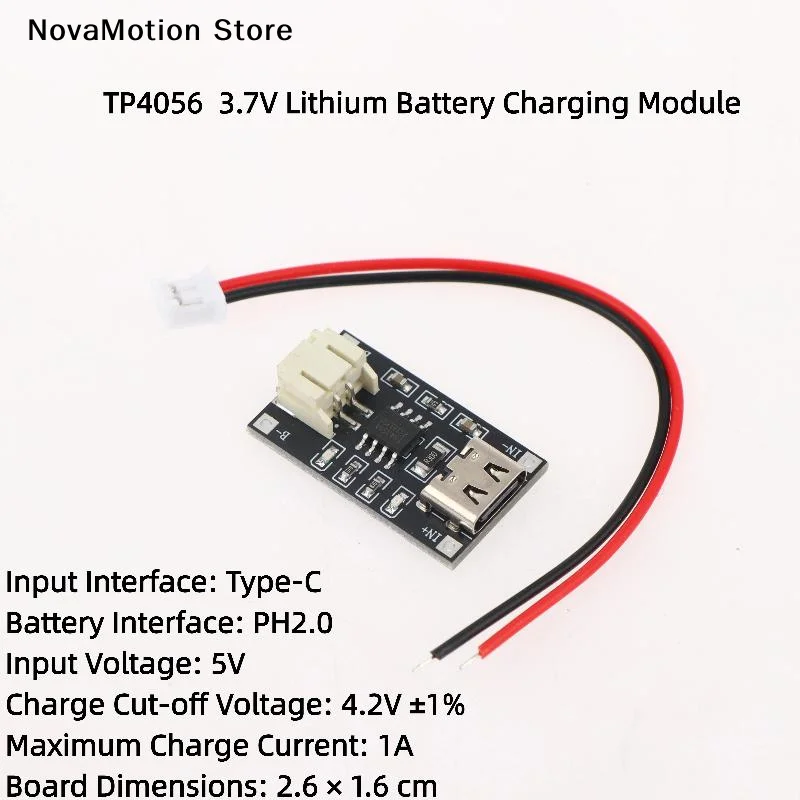 [NM]TP4056 3.7V Lithium Battery Charging Module 1A Type-C Port PH2.0 Terminal Overcurrent Protection Board[NM]