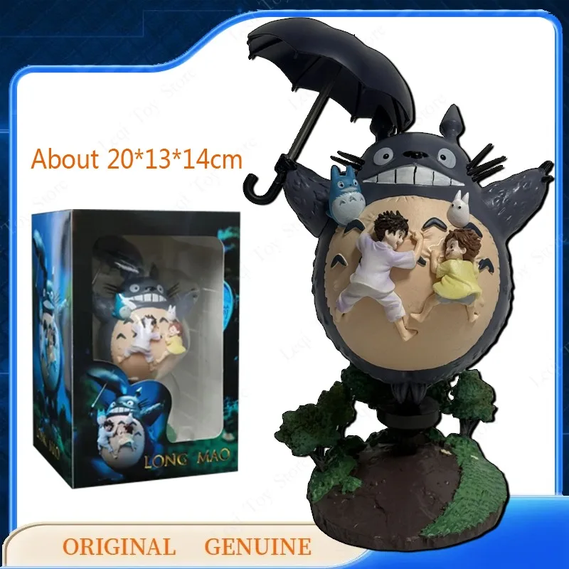 

In Stock Totoro with Umbrella Adorable Action Figure - Miyazaki Anime Collectible Model Desktop Decor Gift Children Toys