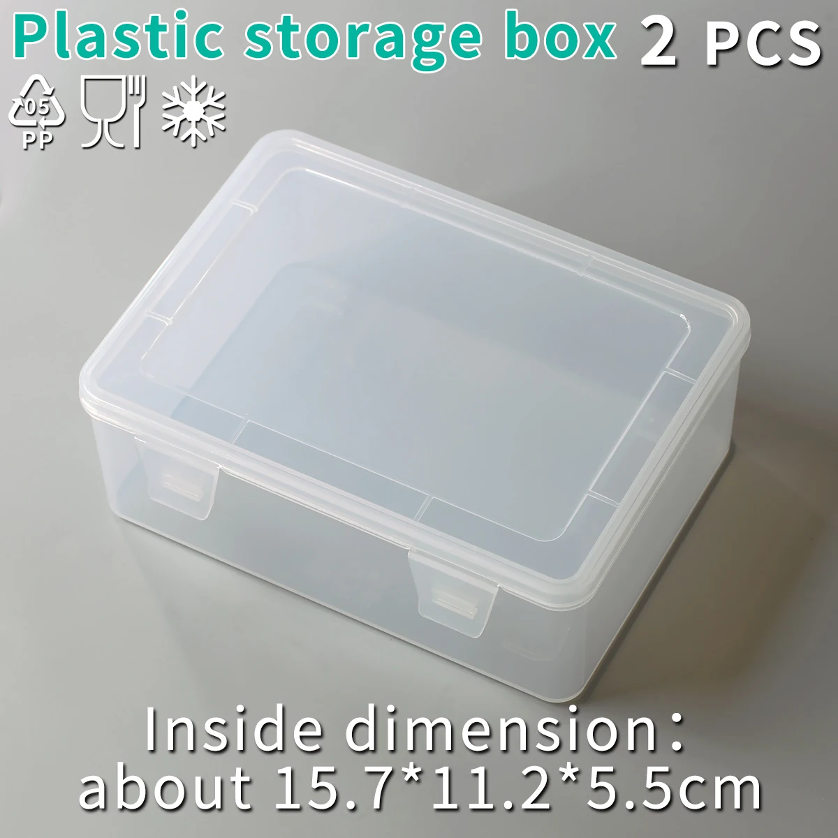 Plastic Rectangular Storage Box Food Grade PP Transparent Container Small Accessory Cosmetic Sorting Case Collection Packing Box