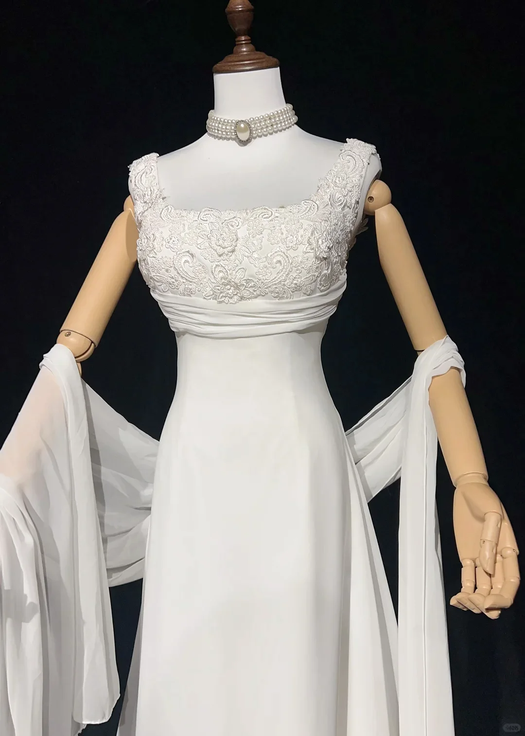 Robe de Demoiselle d'Honneur en Mousseline de Soie Blanche, Coupe Trapèze, Imprimé Floral, Dos aux, Châle Plissé, Mariage, Bal, Soirée