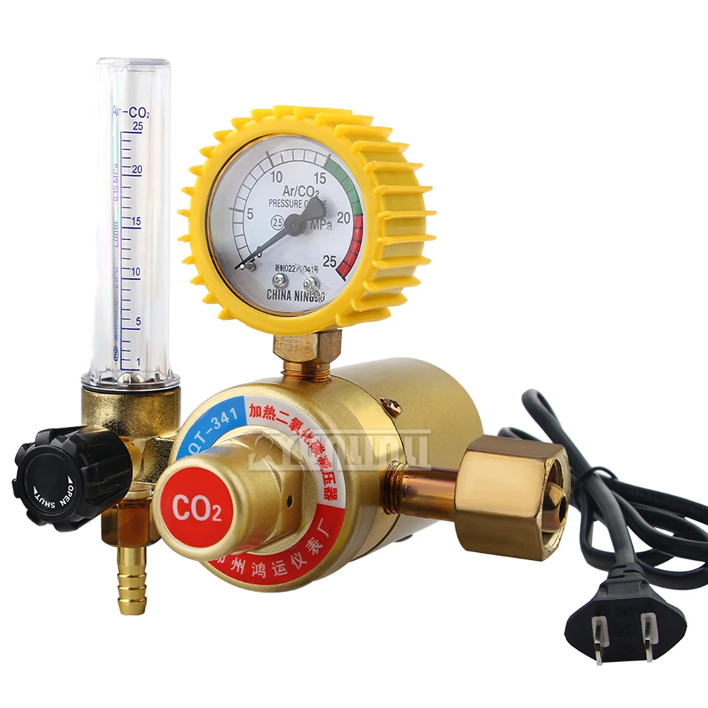 

Carbon Dioxide Pressure Reducing Valve CO2 Pressure Gauge Secondary Protection Welding Pressure Gauge Heating 36V/110V/220V