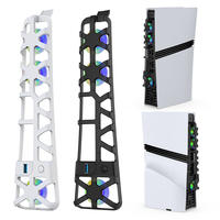 Temperature Controlled Cooling Fan for PS5 Pro with RGB Lighting and USB Port for Enhanced Gaming Performance