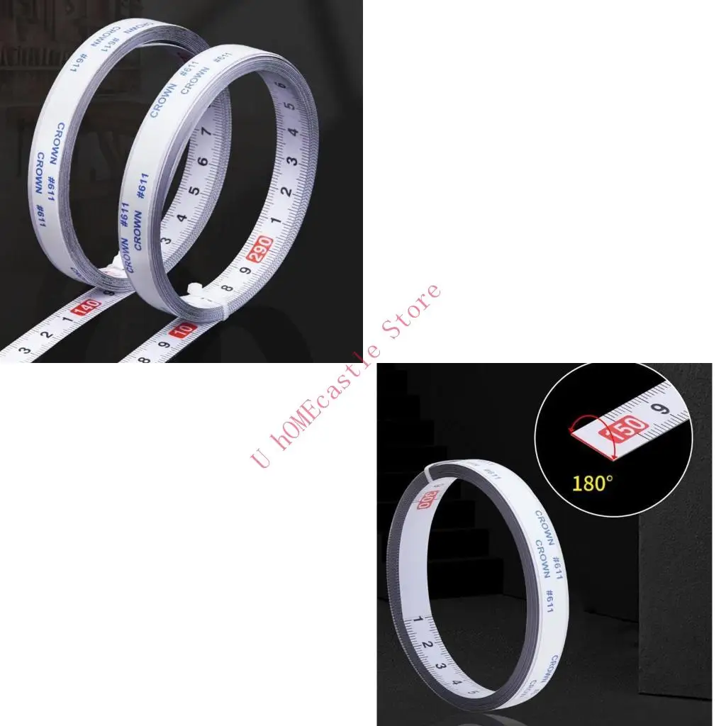 63HF Carbon Steel Miters Track Tape Measure Adhesive Metric Scale Ruler 2/3Meter