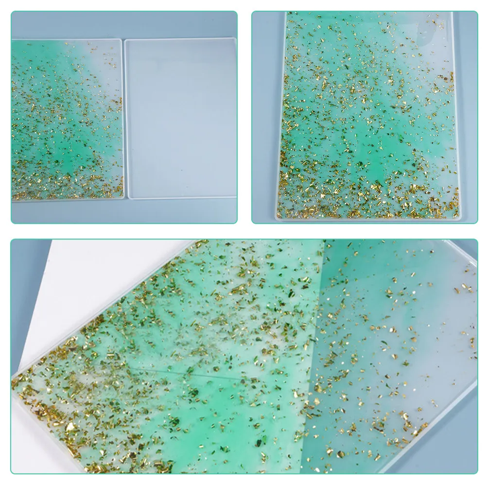 

3Pcs Crystal Resin Silicone Mold for DIY Table Mat Placemat Writing Board Decorative Craft Non-Stick Reusable Flexible Epoxy
