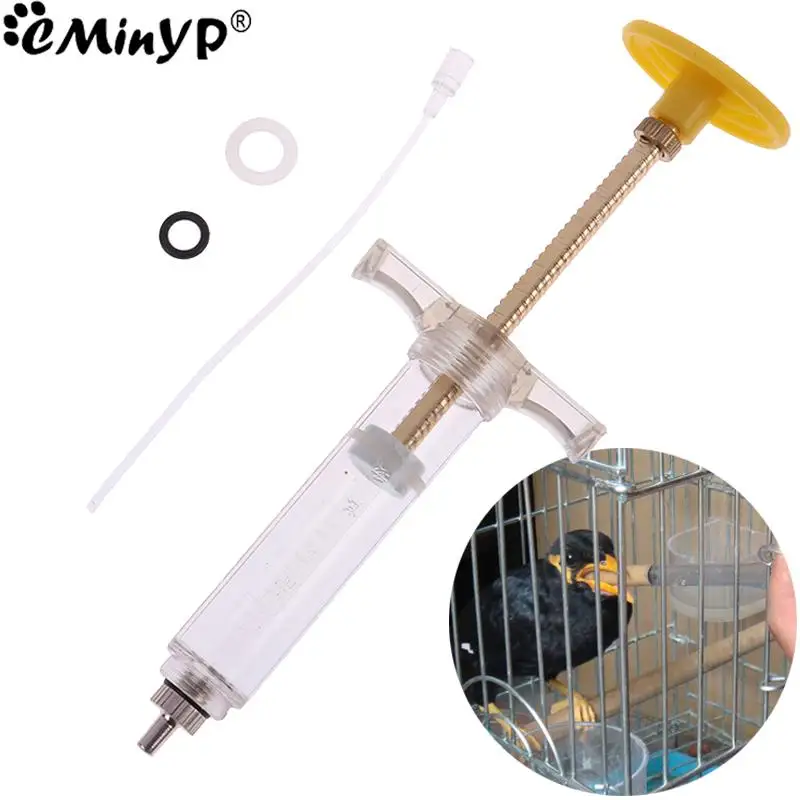 Adjustable Baby Bird Feeder With Gavage Tube Parrot Feeding Syringe Hand-Raised Breast Feeding Medicine Bird Supplies 10/20 ML