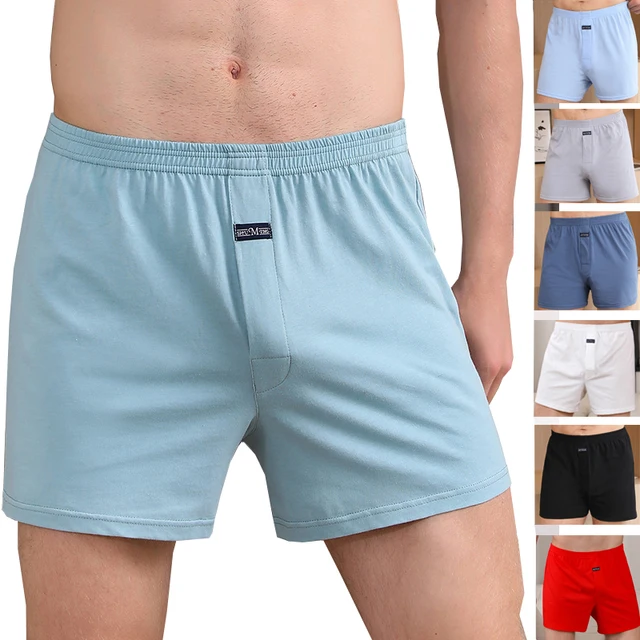 1 szt. Męskie spodnie ze strzałką męskie bawełniane bokserki luźne męskie bielizna w dużych rozmiarach Homewear wygodne majtki