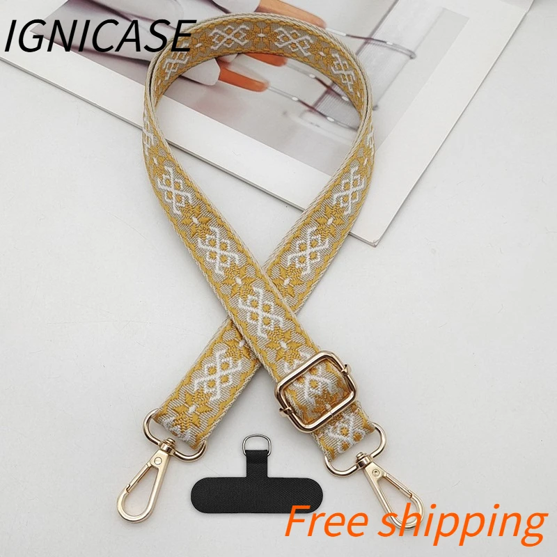 

IGNICASE Hot-selling 2.5cm Color Ethnic Style Shoulder Strap Bag Accessories Extended Shoulder Crossbody Adjustable Strap