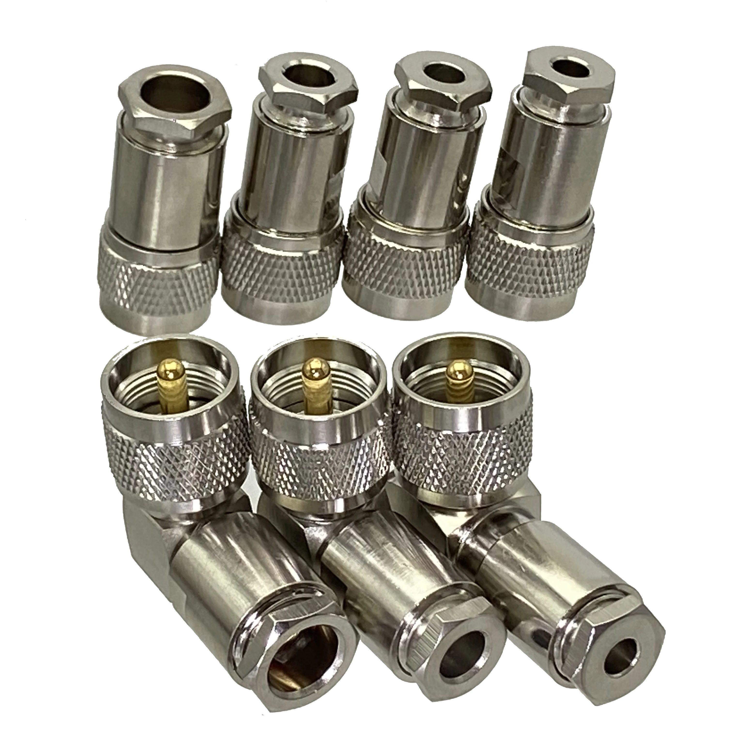 1szt Złącze UHF PL259 Wtyk męski Zacisk RG58 RG142 / RG8X / RG5 RG6 / RG8 Adapter prosty i kątowy RF Przewód koncentryczny