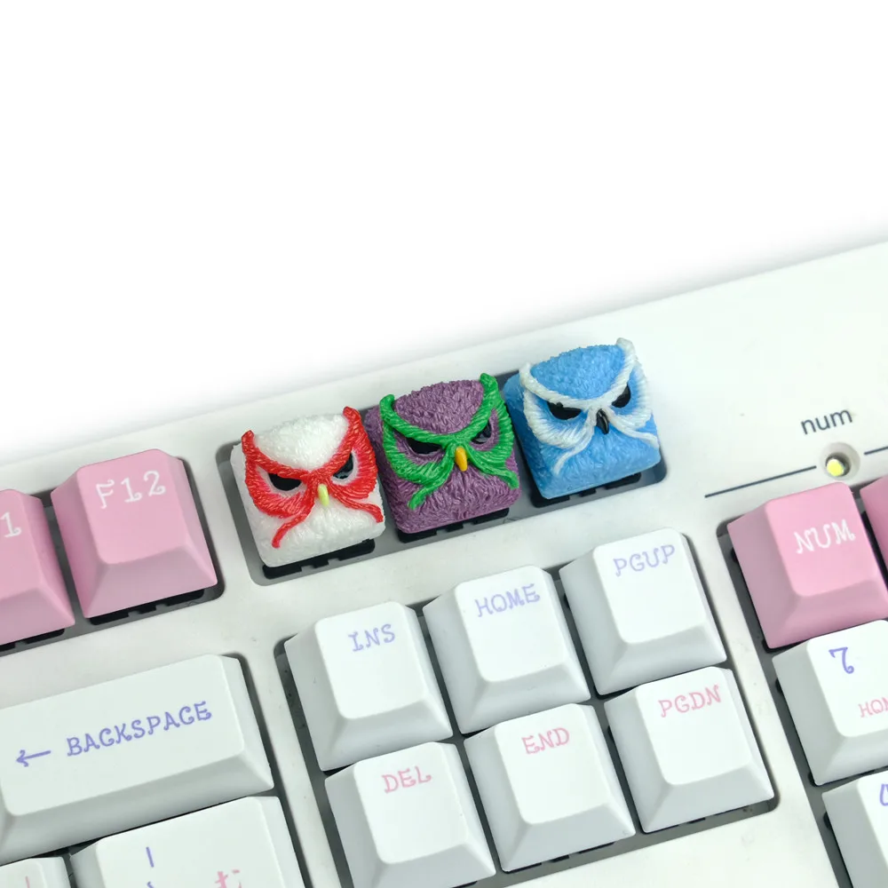 DIY Resin Owl Keycap Personalized Gaming Mechanical Keyboard Single Computer Button TTC Cherry Shaft Keycap