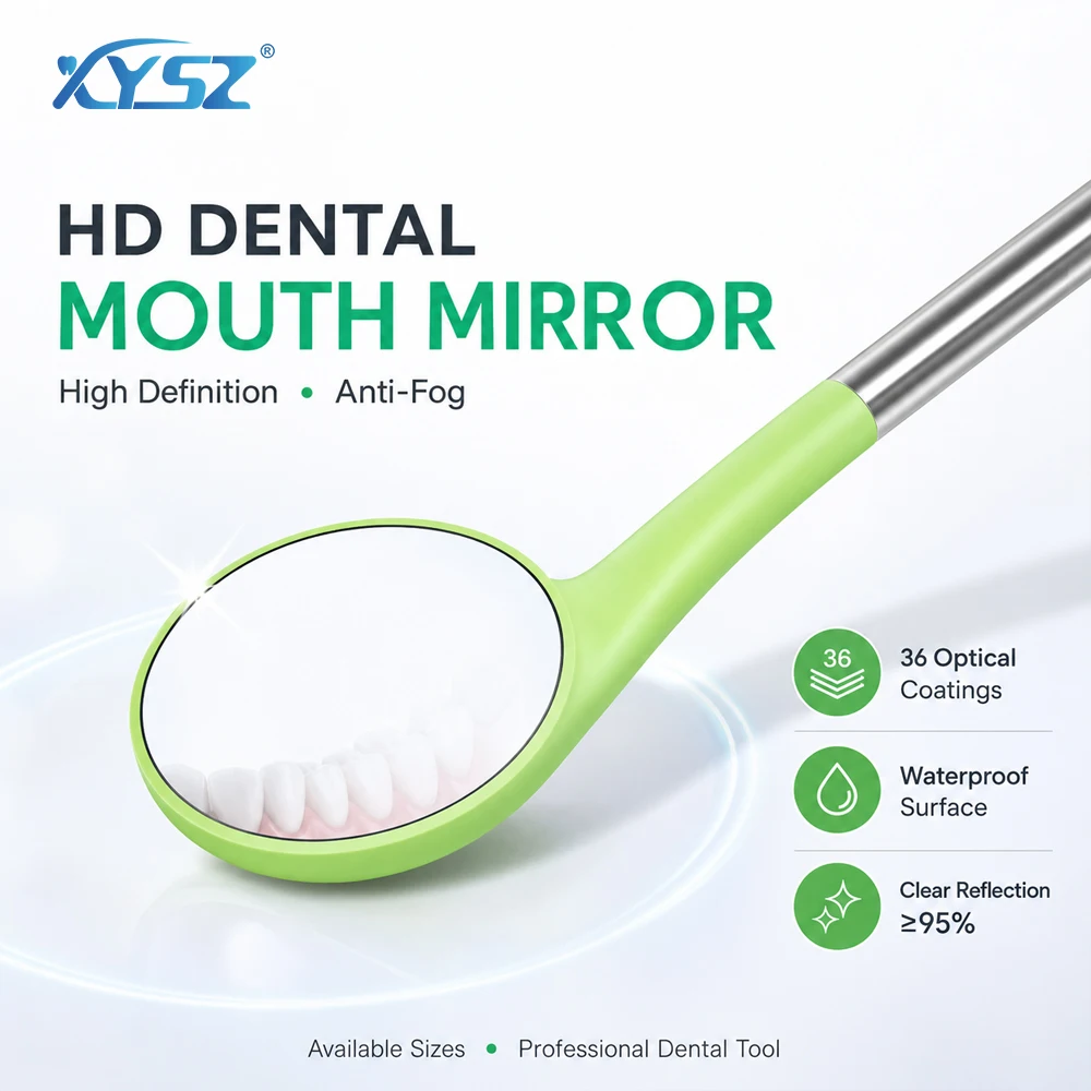 XYSZ Dental UHD Mirror HD Mouth 4 Colors To Choose From Mirror Waterproof with Detachable Stainless Steel Handle Dentistry Tool