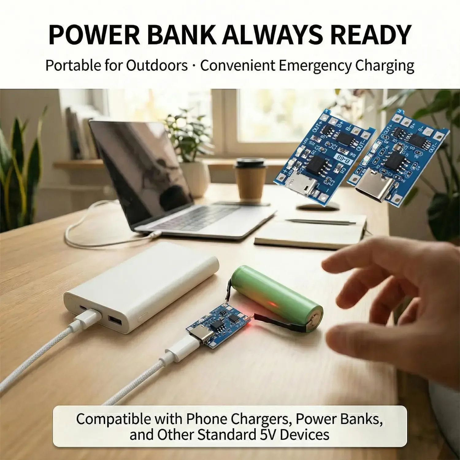 1-20 Stück Typ-C/Micro/Mini USB 5V 1A 18650 Tp4056 Lithium-Akku-Lademodul Ladeplatine mit Schutzfunktion Li-Ion – Detail 5