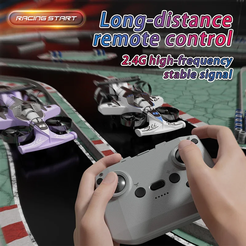 RC Quadcopter Drift Car 2-IN-1 Combo 2.4G Aereo telecomandato Rotazione a 360 gradi Modalità senza testa Aereo elettrico