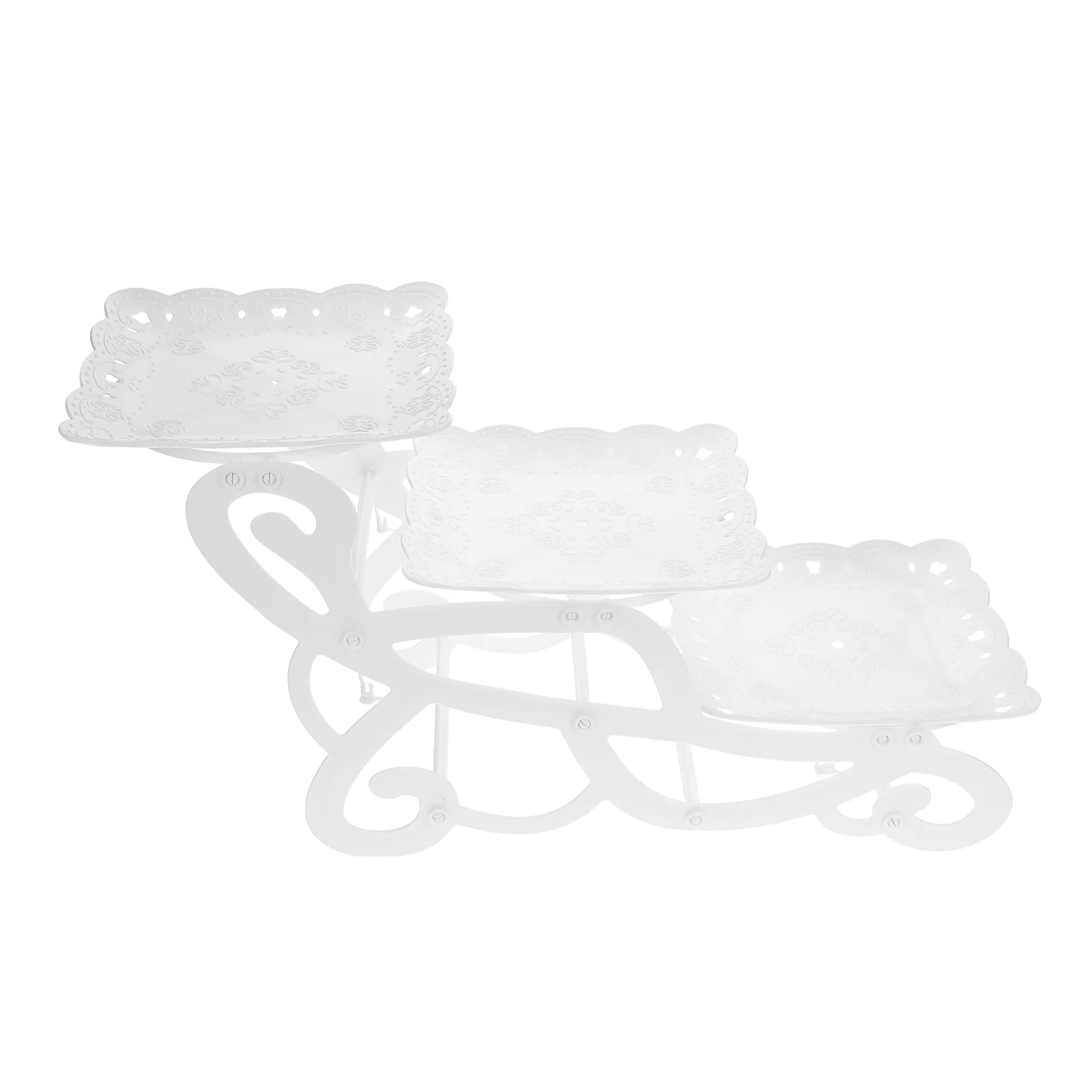

3 Tier Cake Stand Tray PP Material Multifunctional Dessert Rack Decorative Display Versatile Bracket Fruits Holder