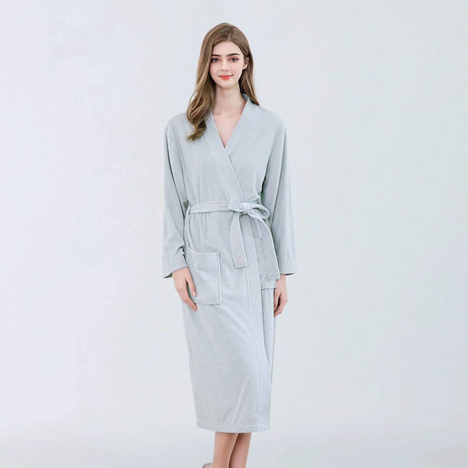 Womens Fleece Robe Soft Shawl Bathrobe Long Coat Bath Dress Woman Robe 3x