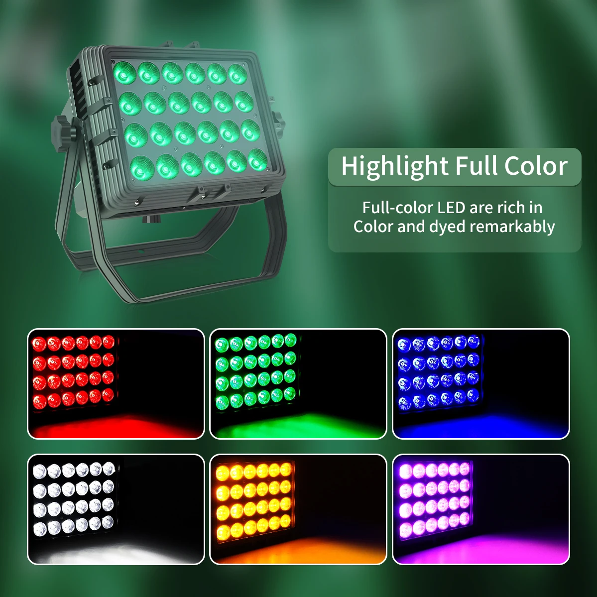 24x12W RGBW/24x18W RGBWA UV 6 in 1 LED Square Par Light Outdoor Waterproof Stage Light DMX Control DJ Disco Equipment Lighting