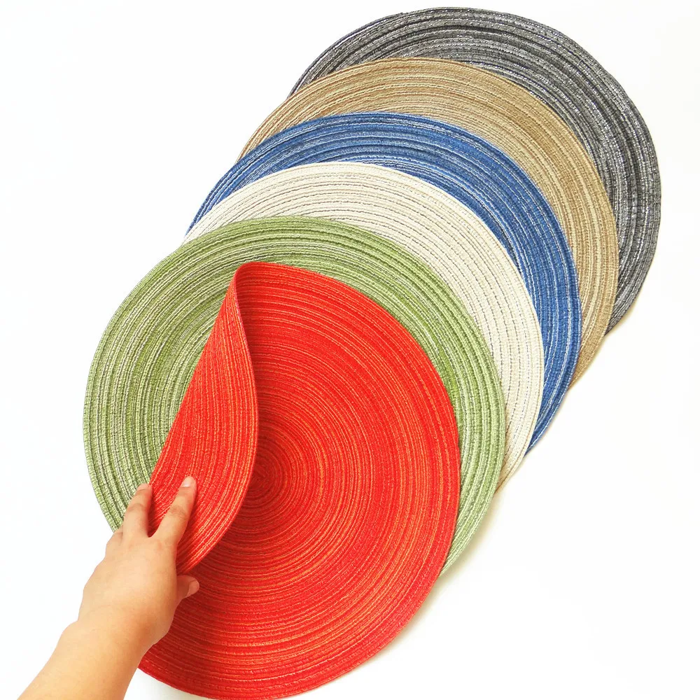 Coaster Table Mat Ramie Insulation Pad Solid Round Design Placemats Linen Non Slip Kitchen Accessories