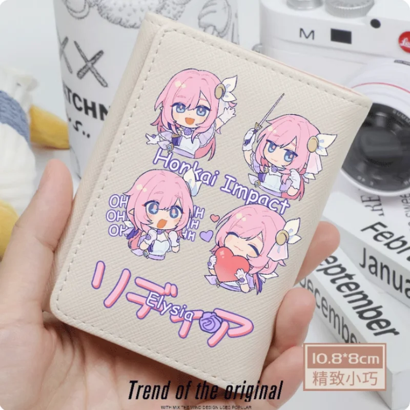 

Аниме Honkai Impact 3, модный кошелек Elysia, кошелек из искусственной кожи, засов для карт, сумка для денег, подарок для косплея B219