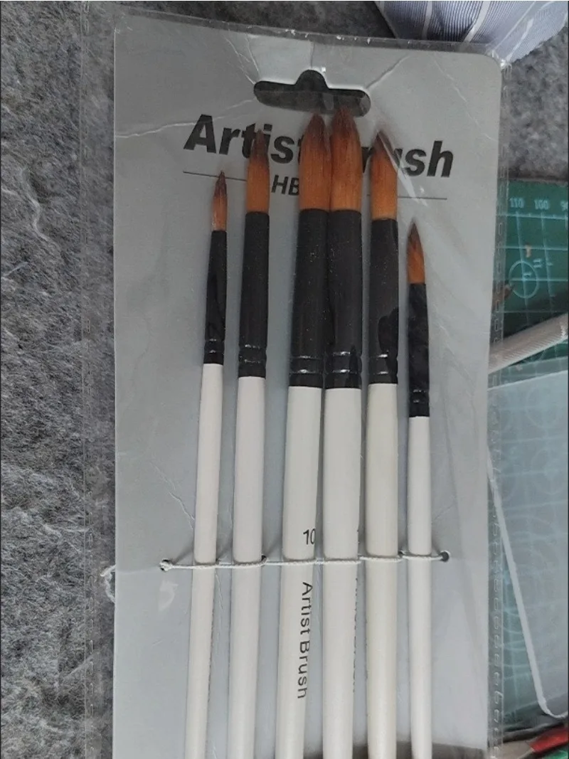 6Pcs Paint Brush Set Filbert Golden Nylon Bristle Professional Brush for Watercolor Acrylic, Gouache, Oil and Facepaint