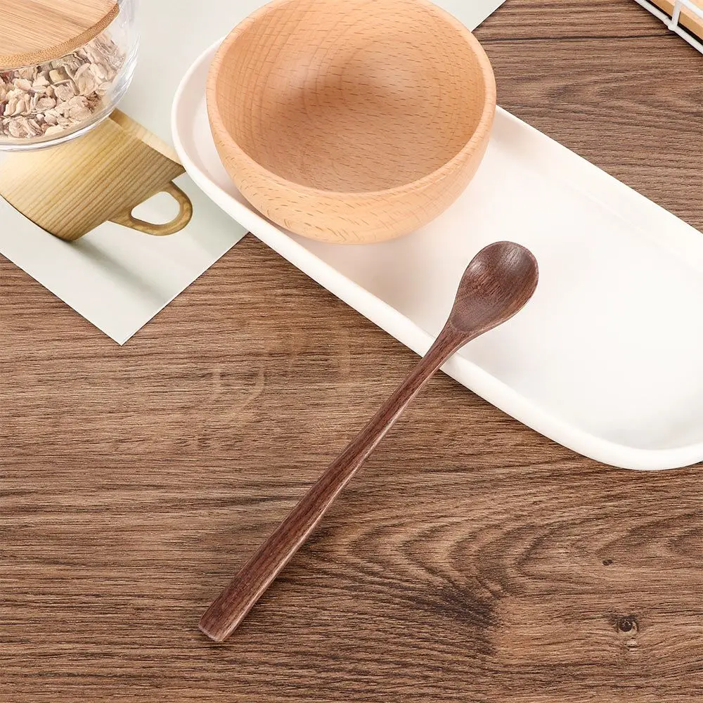 Zwarte Walnoot Japanse Stijl Koffie Lange Scoop Gift Roer Soeplepels Servies Keukenbenodigdheden Rijst Scoop