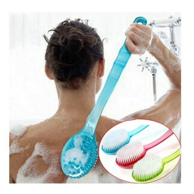 1pc Back Body Bath Shower Cleaning Brushes Bath Brush Long Handle Exfoliating Scrub Skin Massager Exfoliation Bathroom Brush