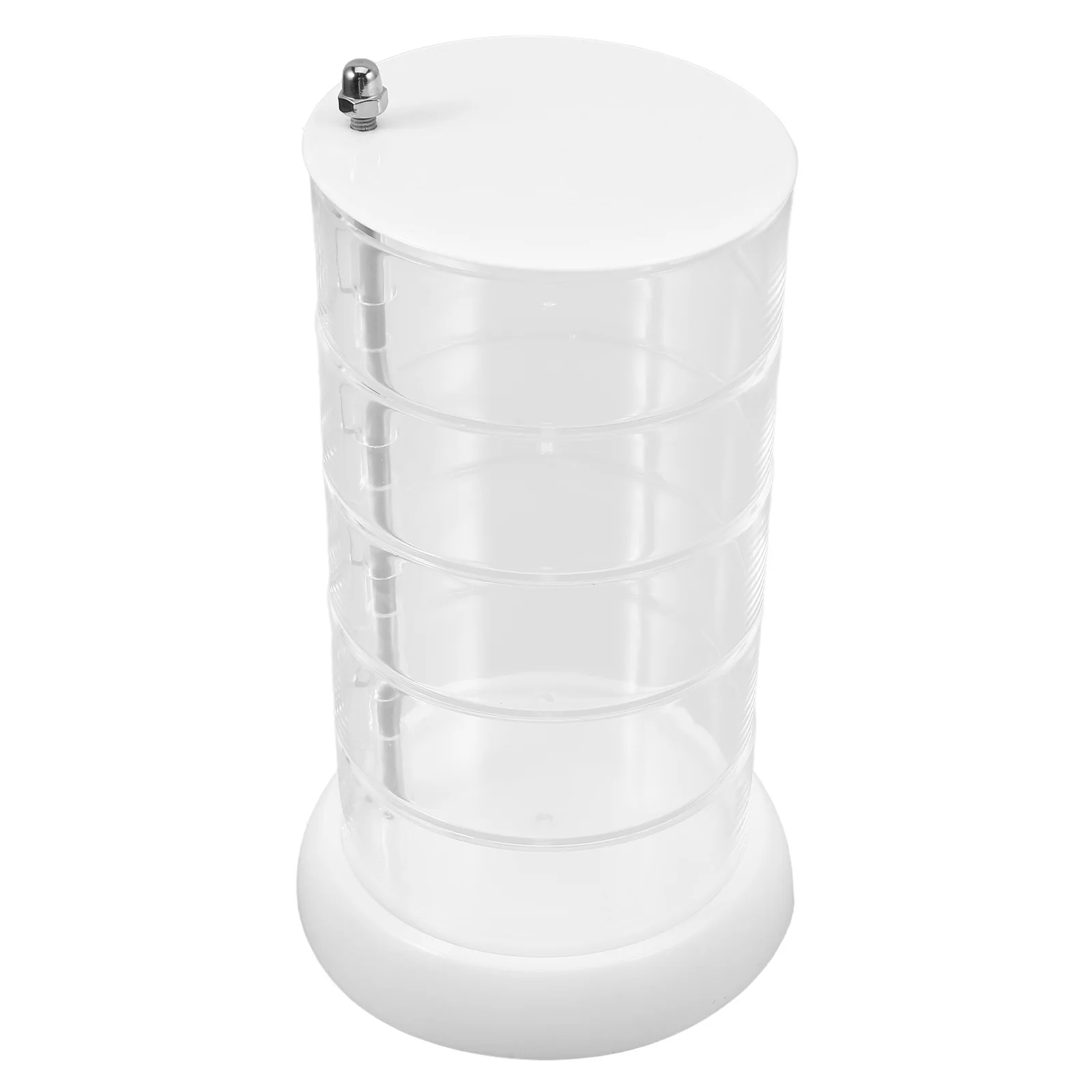 

Rotatable Storage Box 5 Layers Clear White Multifunctional Accessories Organizer Jewelry Display Case Plastic Collection Rack
