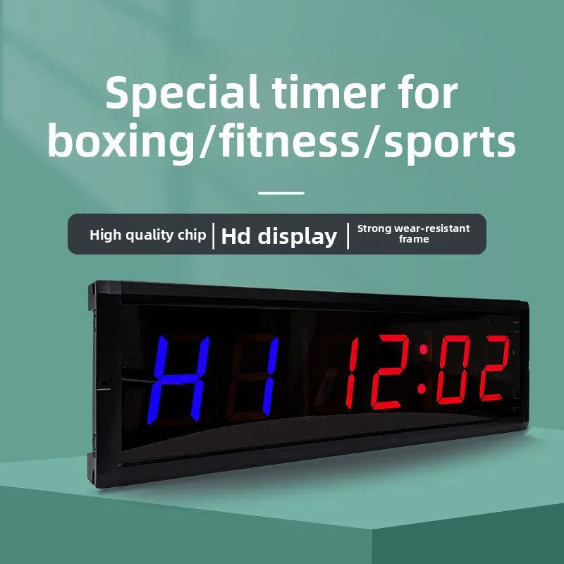 1.5 Inch 6-Digit Multi-Mode Electronic Timer Fitness Boxing Fight Count Up/Down Training Competition Timing Waterproof USB