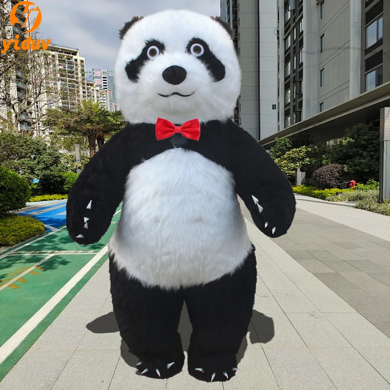 2024 gigante gonfiabile orso polare Costume adulto pelliccia peluche Blow Up mascotte vestito personaggio animale indumento gonfiato per oggetti di scena