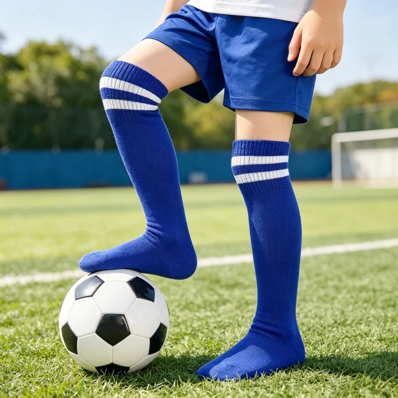 Kids Knee High Socks Cotton Long Student School Socks Girls Boys Football Striped 2 Retro Old School Sport Socks Soccer Hockey