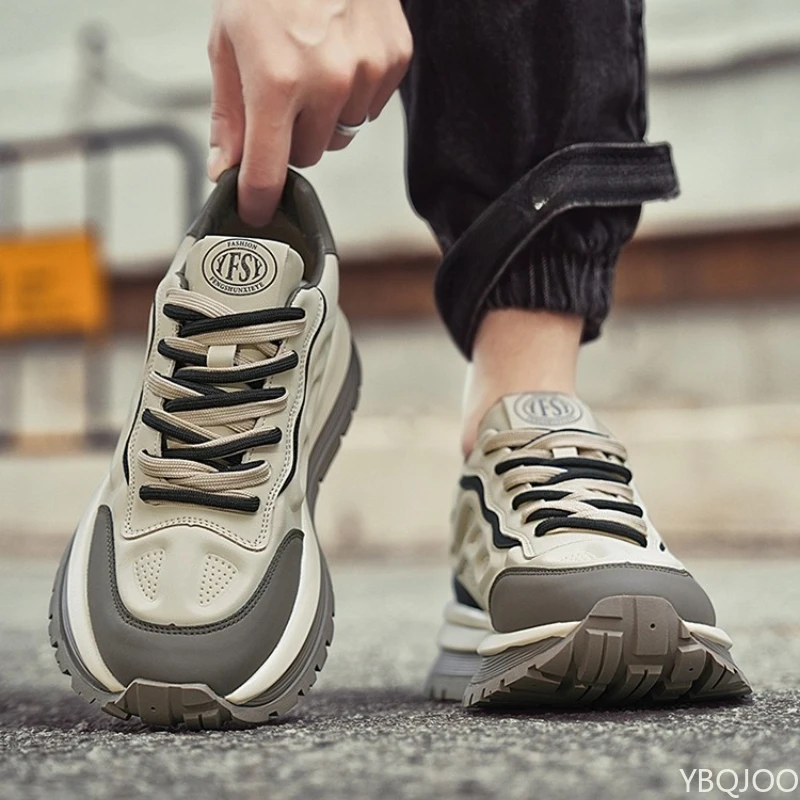 Men's autumn new casual versatile running shoes Lightweight breathable sneakers thick sole wear-resistant shoes