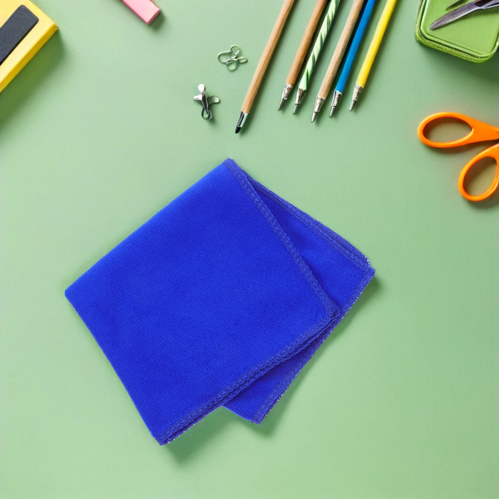 4 قطع من قماش تنظيف اللوحة، منشفة فنية ماصة سريعة الجفاف لإزالة الصباغ الزائد، مستلزمات الاستخدام المنزلي للمدرسة باللون الأزرق