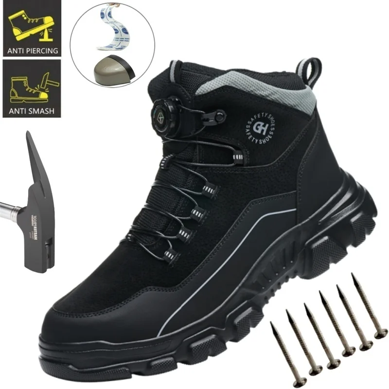 

Comfortable Indestructible Shoes Safety Boots Men Steel Toe Hazardous Work Boots Non-slip Puncture-Proof Protective Boots