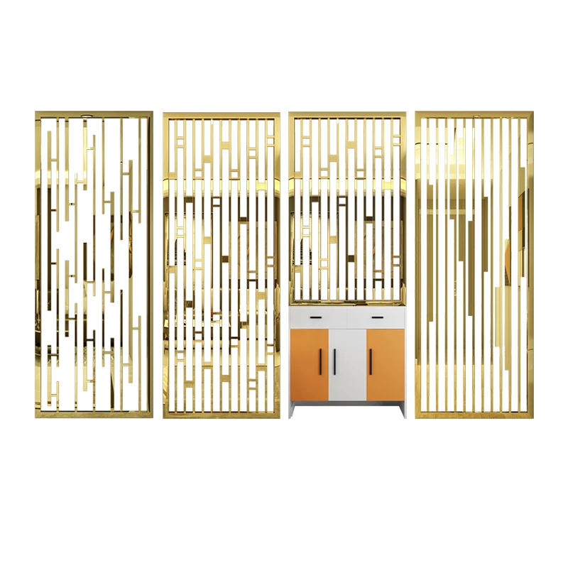 

Living room screen partition Internet celebrity wrought iron hollow decoration light luxury flower grille metal entrance