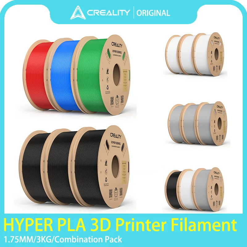 

3 Rolls CREALITY Original Hyper PLA Filament 1.75mm 1KG Hyper Series PLA 3D PLA Filament for K1/K1 Max/Ender-5