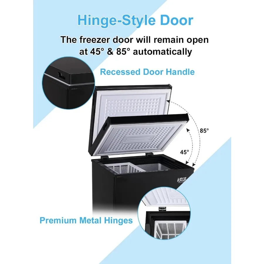 فريزر صدر مدمج 3.5 قدم مكعب مع 7 تروس للتحكم في درجة الحرارة للمنزل أو المرآب يستخدم تصميم الباب العلوي القابل للإزالة #4