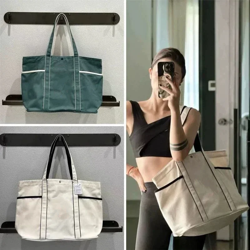 LL 2024 New 20L Canvas Handbag Shoulder Bag Tote Bag Yoga Sports Beach Bag Outdoor Sports