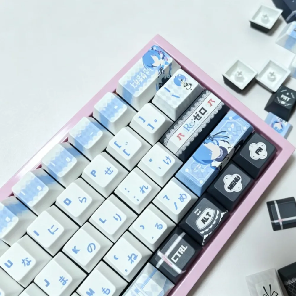 Rem Anime Theme Keycaps Set PBT SOA MOA Cherry Profile Customized Sublimation 120keys Keycaps for Mechanical Keyboard Gift DIY