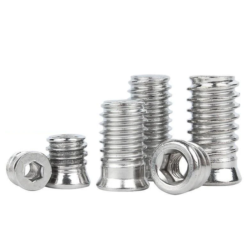 1/5 Stück 304 Stiainless Steel M3 M4 M5 M6 M8 M10 Innensechskant-Antriebseinsatzmuttern mit Gewinde für Holzmöbel – Detail 5
