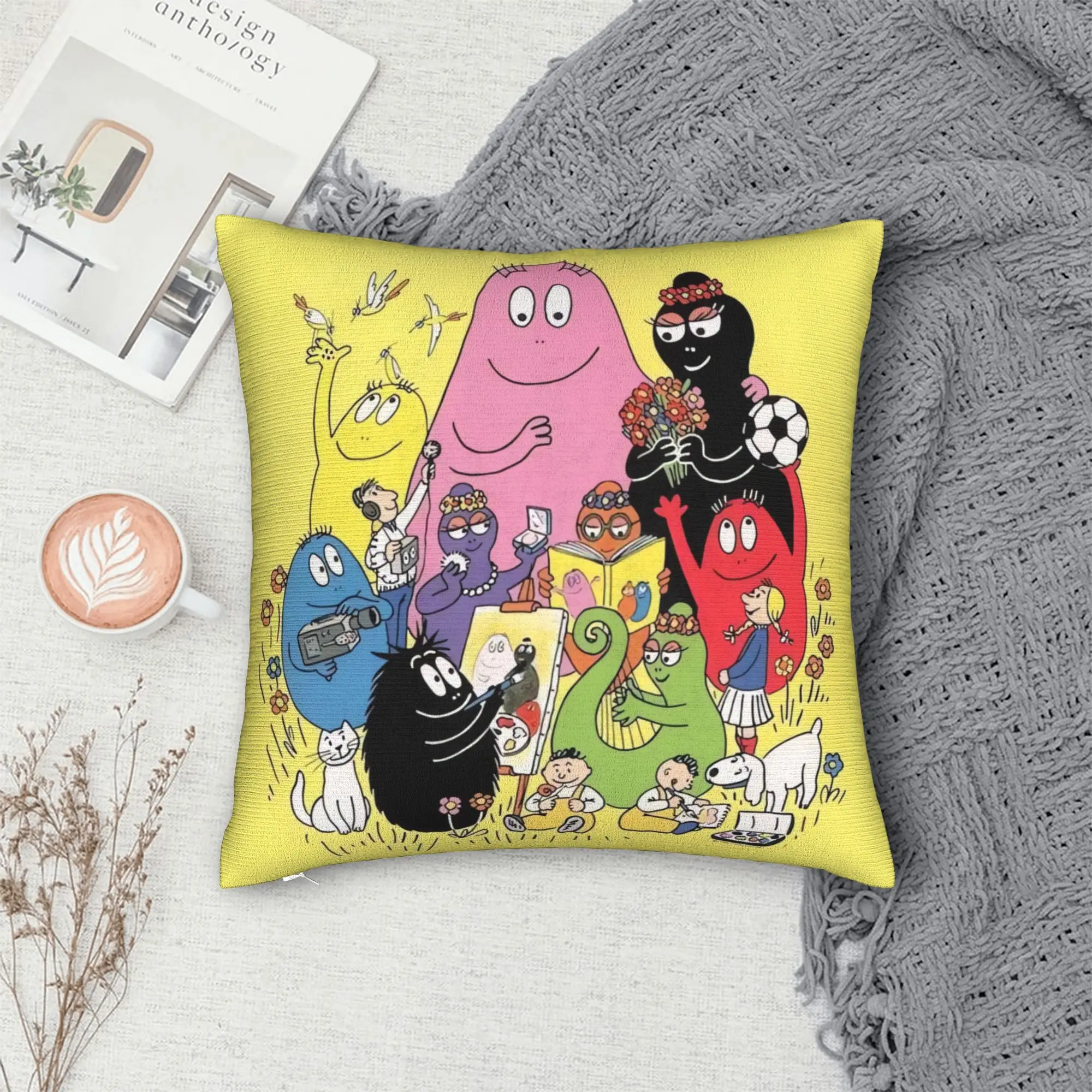 Barbapapa Barbamama Pillow Case  Print Pillow Cover For Office Car Home Decor Kawaii Cushion Cover