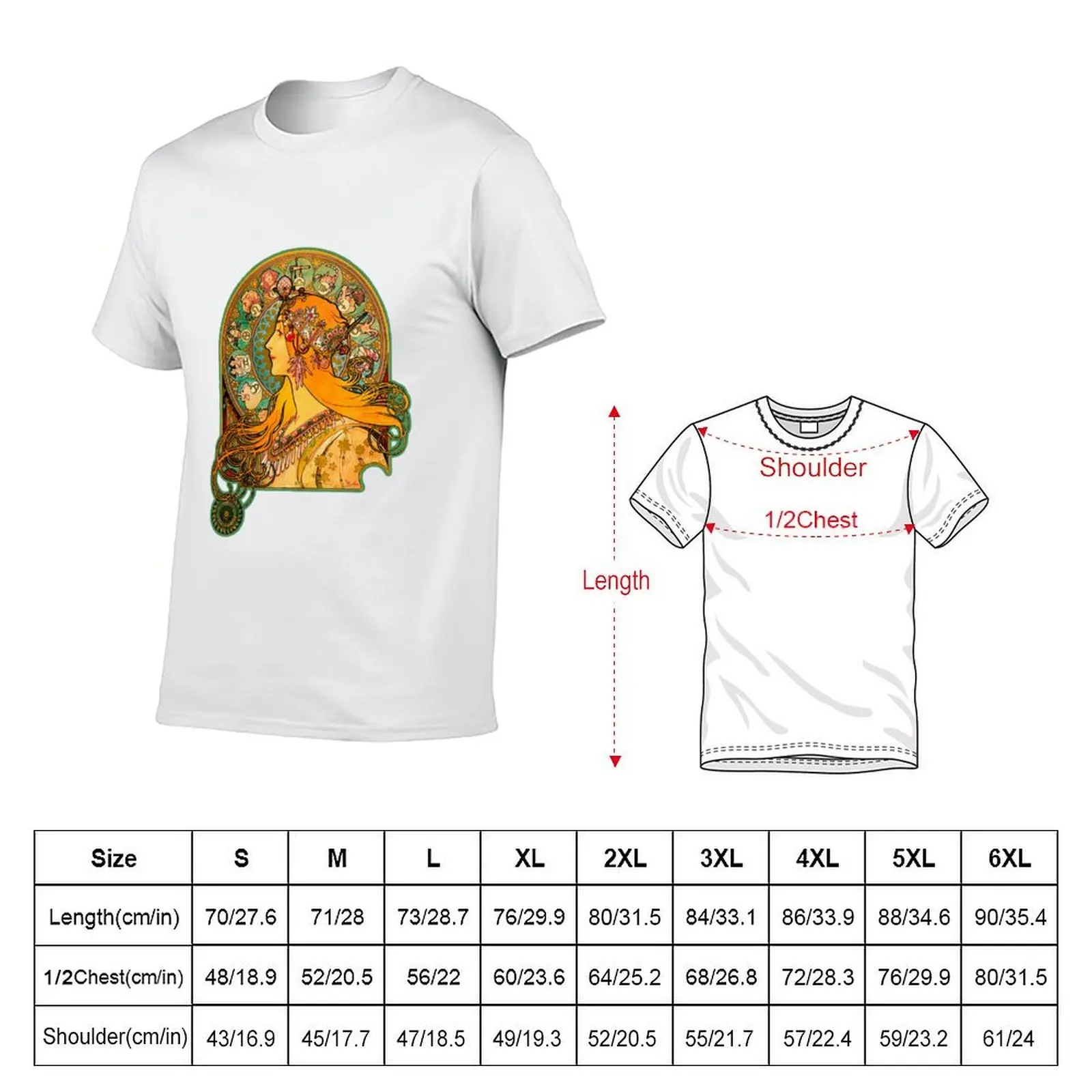 HD Zodiac, (1896) - Alphonse Mucha T-Shirt anime figures customs design your own funny t shirts men