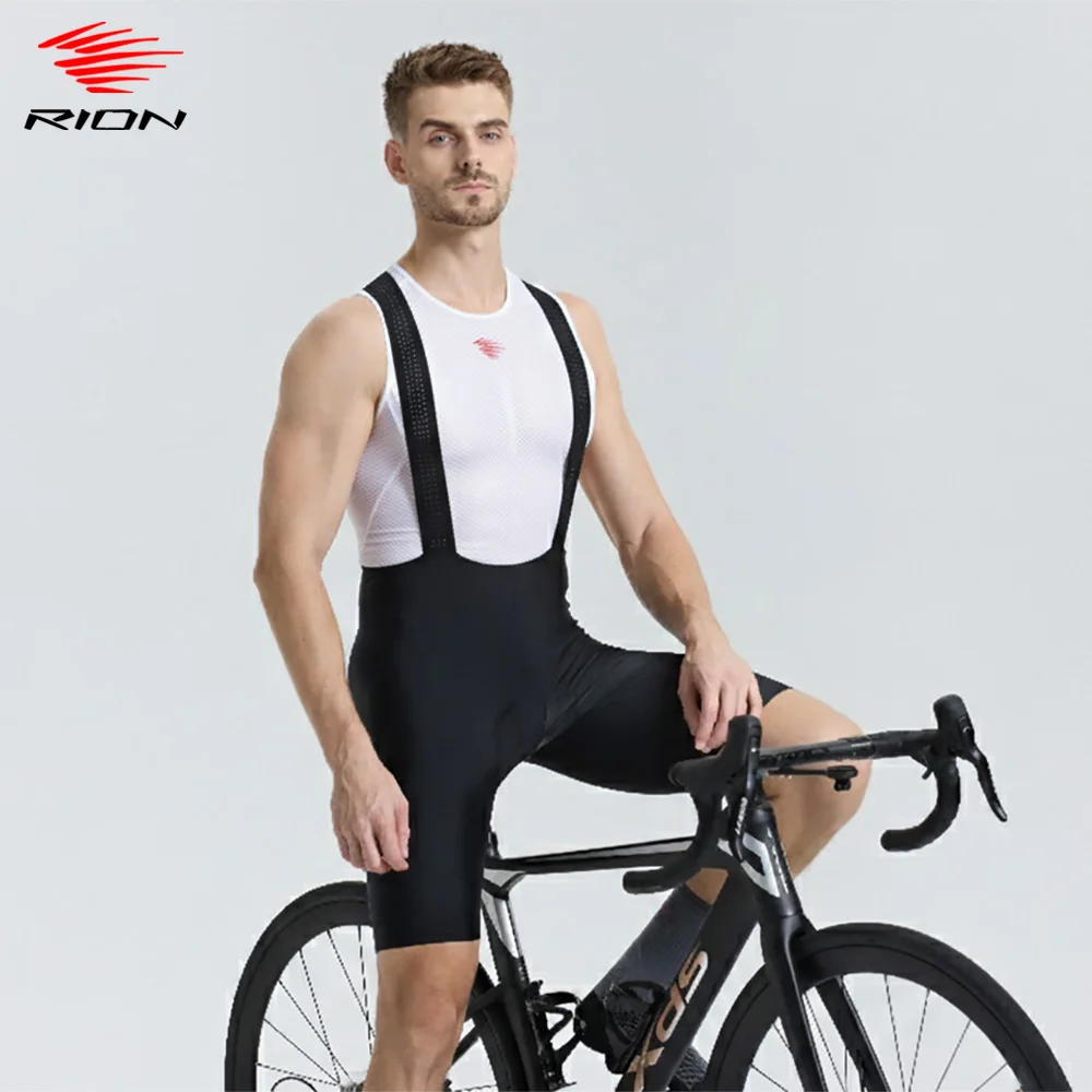 

RION Cycling Shorts Vest Set Men Seamless Leg Bicycle Tights Bike Equipment Sleeveless Vests Dolomiti Pad 5H Two Pieces Sets